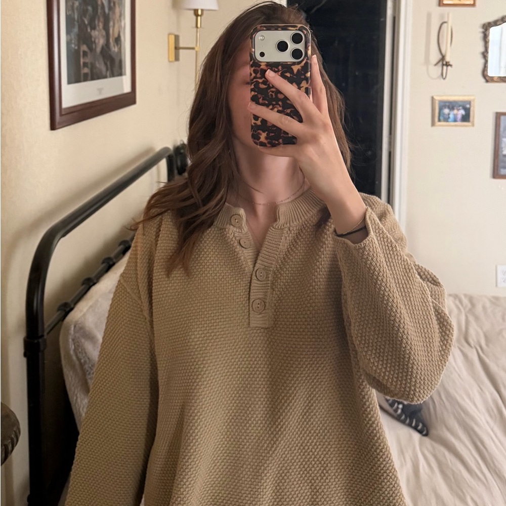 Mod Ref 100% Cotton Tan Sweater